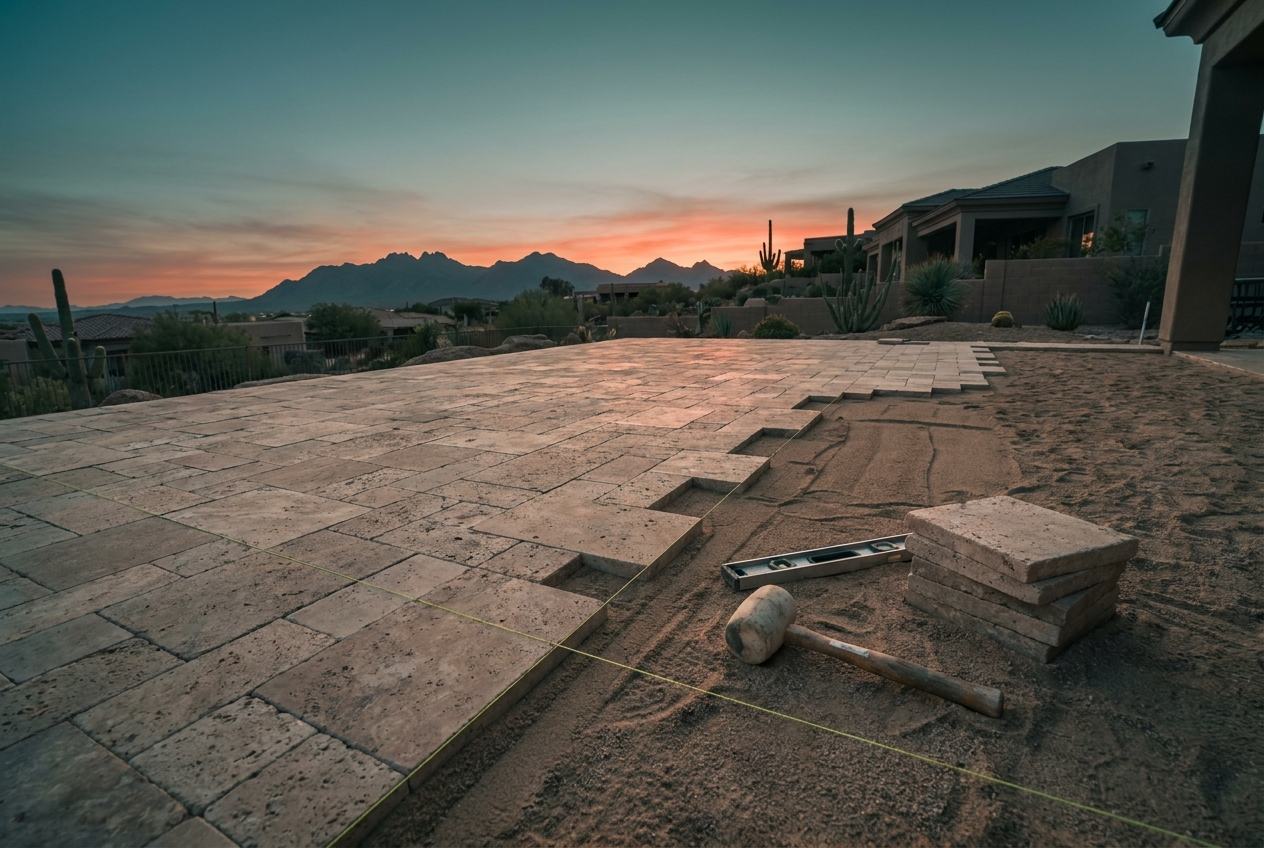 Travertine pavers & hardscape in Fountain Hills, AZ